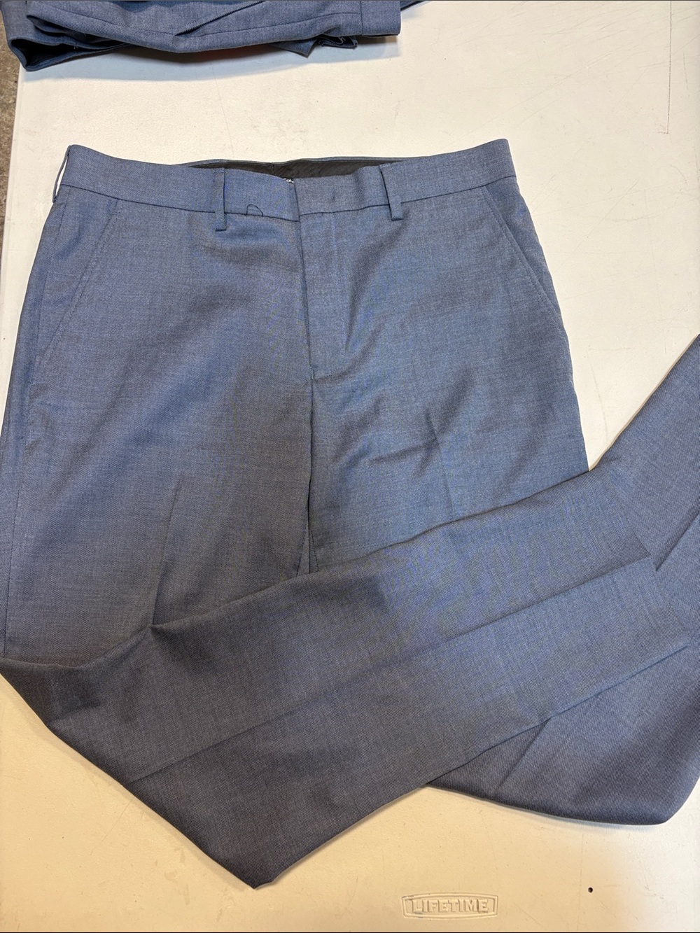 Calvin Klein Men's Slate Blue Flat-Front Dress Shorts
